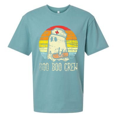 Boo Boo Crew Nurse Halloween Nurses Rn Ghost Sueded Cloud Jersey T-Shirt