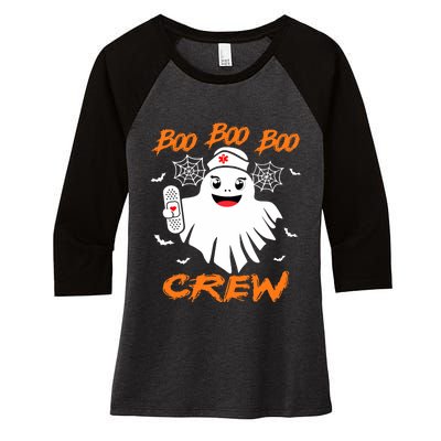 Boo Boo Crew Nurse Halloween Nurse For Women Women's Tri-Blend 3/4-Sleeve Raglan Shirt