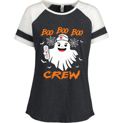 Boo Boo Crew Nurse Halloween Nurse For Women Enza Ladies Jersey Colorblock Tee