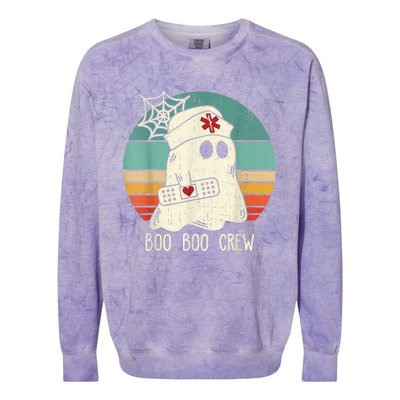 Boo Boo Crew Nurse Funny Ghost Halloween Costume Nurse Colorblast Crewneck Sweatshirt