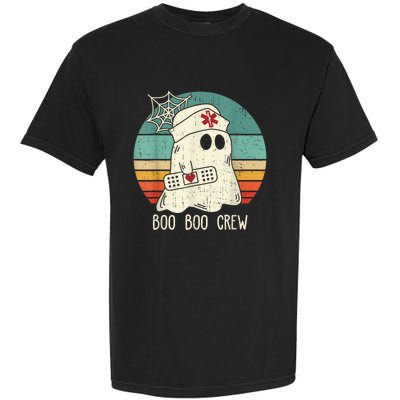 Boo Boo Crew Nurse Funny Ghost Halloween Costume Nurse Garment-Dyed Heavyweight T-Shirt