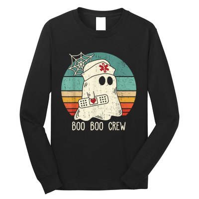 Boo Boo Crew Nurse Funny Ghost Halloween Costume Nurse Long Sleeve Shirt