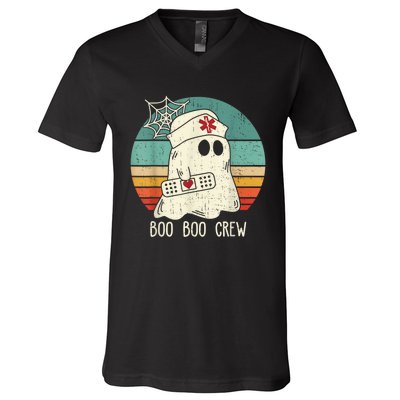 Boo Boo Crew Nurse Funny Ghost Halloween Costume Nurse V-Neck T-Shirt