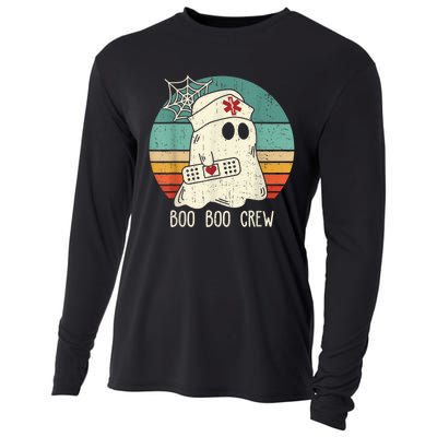 Boo Boo Crew Nurse Funny Ghost Halloween Costume Nurse Cooling Performance Long Sleeve Crew