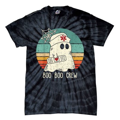 Boo Boo Crew Nurse Funny Ghost Halloween Costume Nurse Tie-Dye T-Shirt