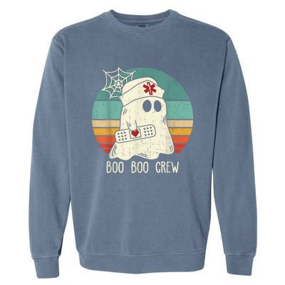 Boo Boo Crew Nurse Funny Ghost Halloween Costume Nurse Garment-Dyed Sweatshirt