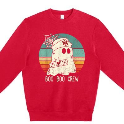 Boo Boo Crew Nurse Funny Ghost Halloween Costume Nurse Premium Crewneck Sweatshirt