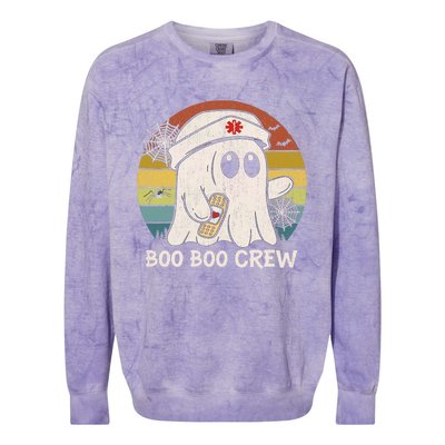 Boo Boo Crew Nurse Funny Ghost Women Halloween Nurse Colorblast Crewneck Sweatshirt