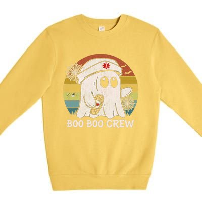 Boo Boo Crew Nurse Funny Ghost Women Halloween Nurse Premium Crewneck Sweatshirt