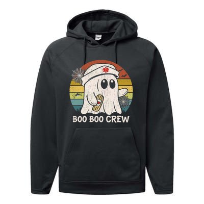 Boo Boo Crew Nurse Funny Ghost Women Halloween Nurse Performance Fleece Hoodie