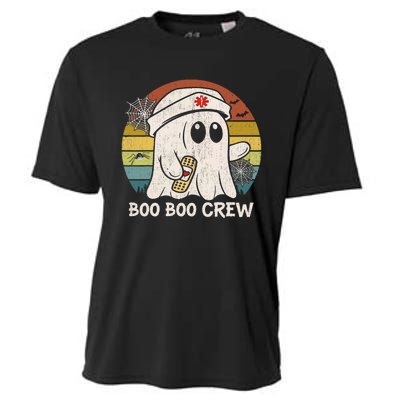 Boo Boo Crew Nurse Funny Ghost Women Halloween Nurse Cooling Performance Crew T-Shirt