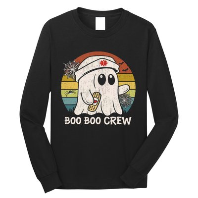 Boo Boo Crew Nurse Funny Ghost Women Halloween Nurse Long Sleeve Shirt