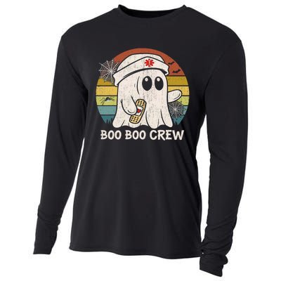 Boo Boo Crew Nurse Funny Ghost Women Halloween Nurse Cooling Performance Long Sleeve Crew