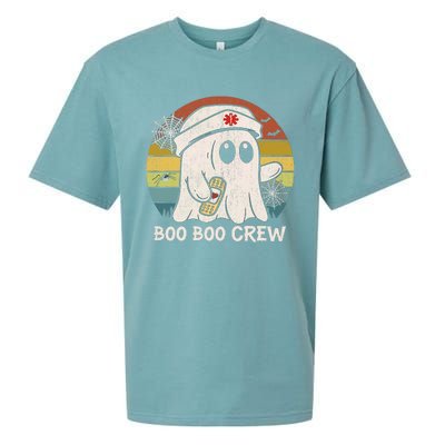 Boo Boo Crew Nurse Funny Ghost Women Halloween Nurse Sueded Cloud Jersey T-Shirt