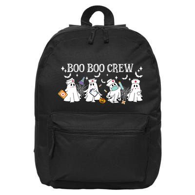 Boo Boo Crew Nurse Ghost Funny Halloween 16 in Basic Backpack