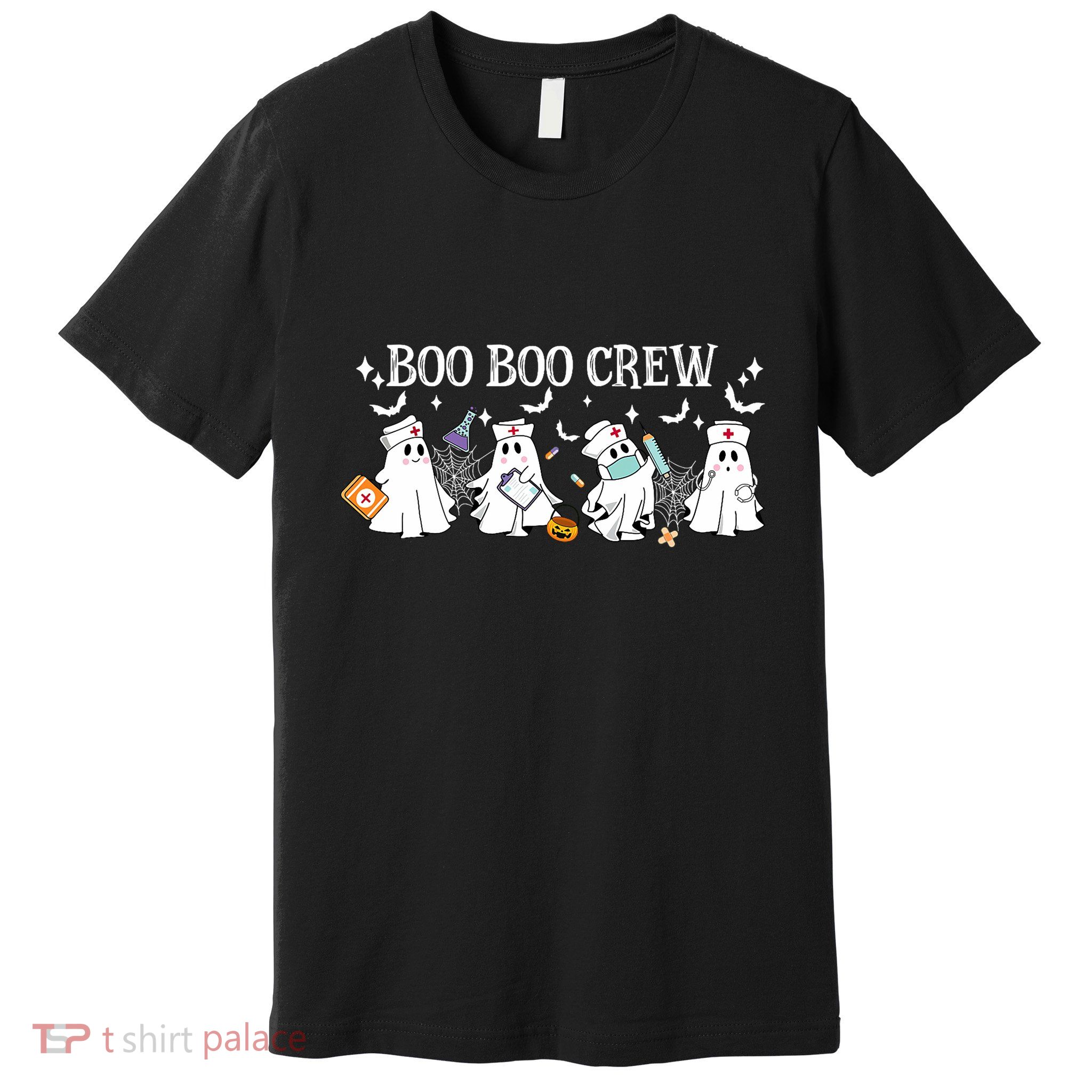 Boo Boo Crew Nurse Ghost Funny Halloween Premium T-Shirt