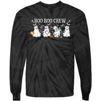 Boo Boo Crew Nurse Ghost Funny Halloween Tie-Dye Long Sleeve Shirt