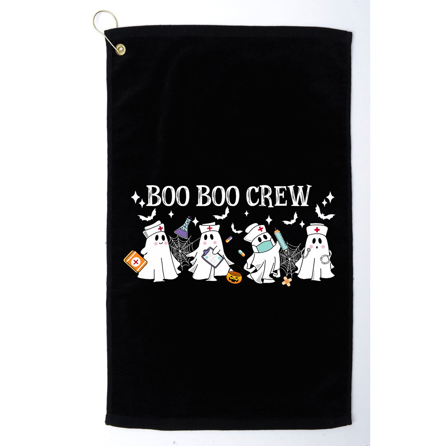 Boo Boo Crew Nurse Ghost Funny Halloween Golf Towel