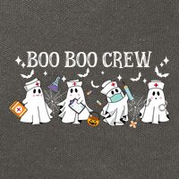 Boo Boo Crew Nurse Ghost Funny Halloween Cotton Canvas Backpack