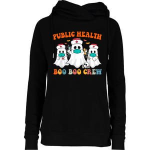 Boo Boo Crew For Public Health Nurse Halloween Scrub Womens Funnel Neck Pullover Hood