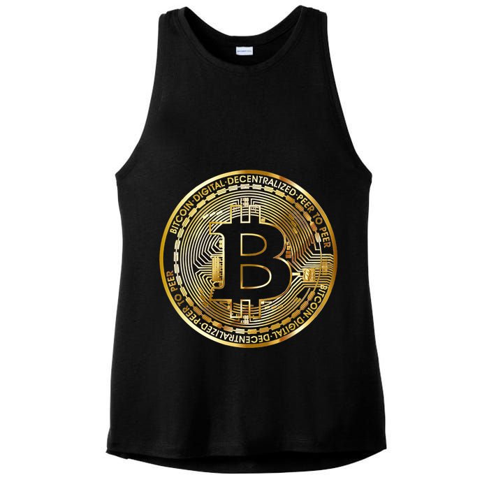 Bitcoin Btc Coin Crypto Trader Bitcoin Future Freedom Ladies PosiCharge Tri-Blend Wicking Tank