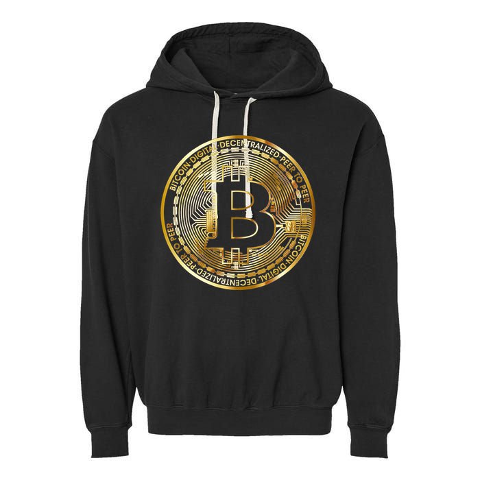 Bitcoin Btc Coin Crypto Trader Bitcoin Future Freedom Garment-Dyed Fleece Hoodie