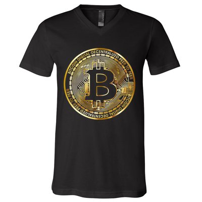 Bitcoin Btc Coin Crypto Trader Bitcoin Future Freedom V-Neck T-Shirt
