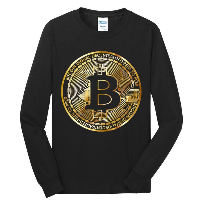 Bitcoin Btc Coin Crypto Trader Bitcoin Future Freedom Tall Long Sleeve T-Shirt