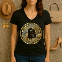 Bitcoin Btc Coin Crypto Trader Bitcoin Future Freedom Women's V-Neck T-Shirt