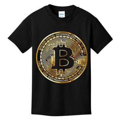 Bitcoin Btc Coin Crypto Trader Bitcoin Future Freedom Kids T-Shirt