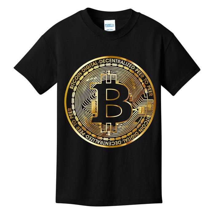 Bitcoin Btc Coin Crypto Trader Bitcoin Future Freedom Kids T-Shirt