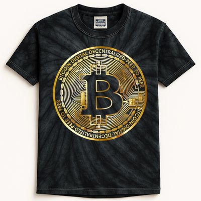 Bitcoin Btc Coin Crypto Trader Bitcoin Future Freedom Kids Tie-Dye T-Shirt