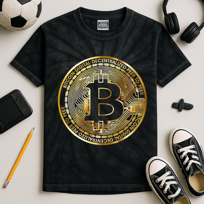 Bitcoin Btc Coin Crypto Trader Bitcoin Future Freedom Kids Tie-Dye T-Shirt