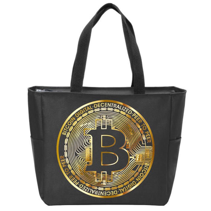 Bitcoin Btc Coin Crypto Trader Bitcoin Future Freedom Zip Tote Bag