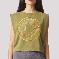 Bitcoin Btc Coin Crypto Trader Bitcoin Future Freedom Garment-Dyed Women's Muscle Tee