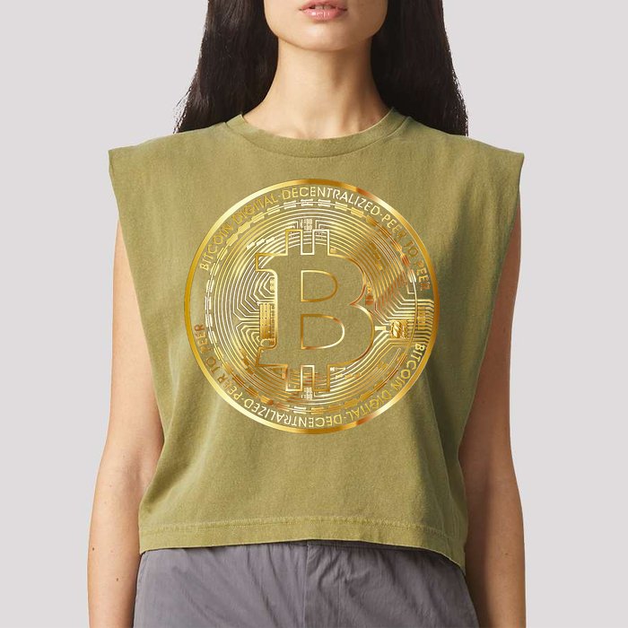 Bitcoin Btc Coin Crypto Trader Bitcoin Future Freedom Garment-Dyed Women's Muscle Tee
