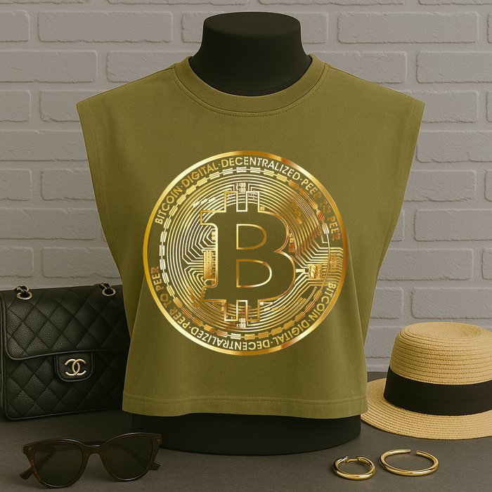 Bitcoin Btc Coin Crypto Trader Bitcoin Future Freedom Garment-Dyed Women's Muscle Tee