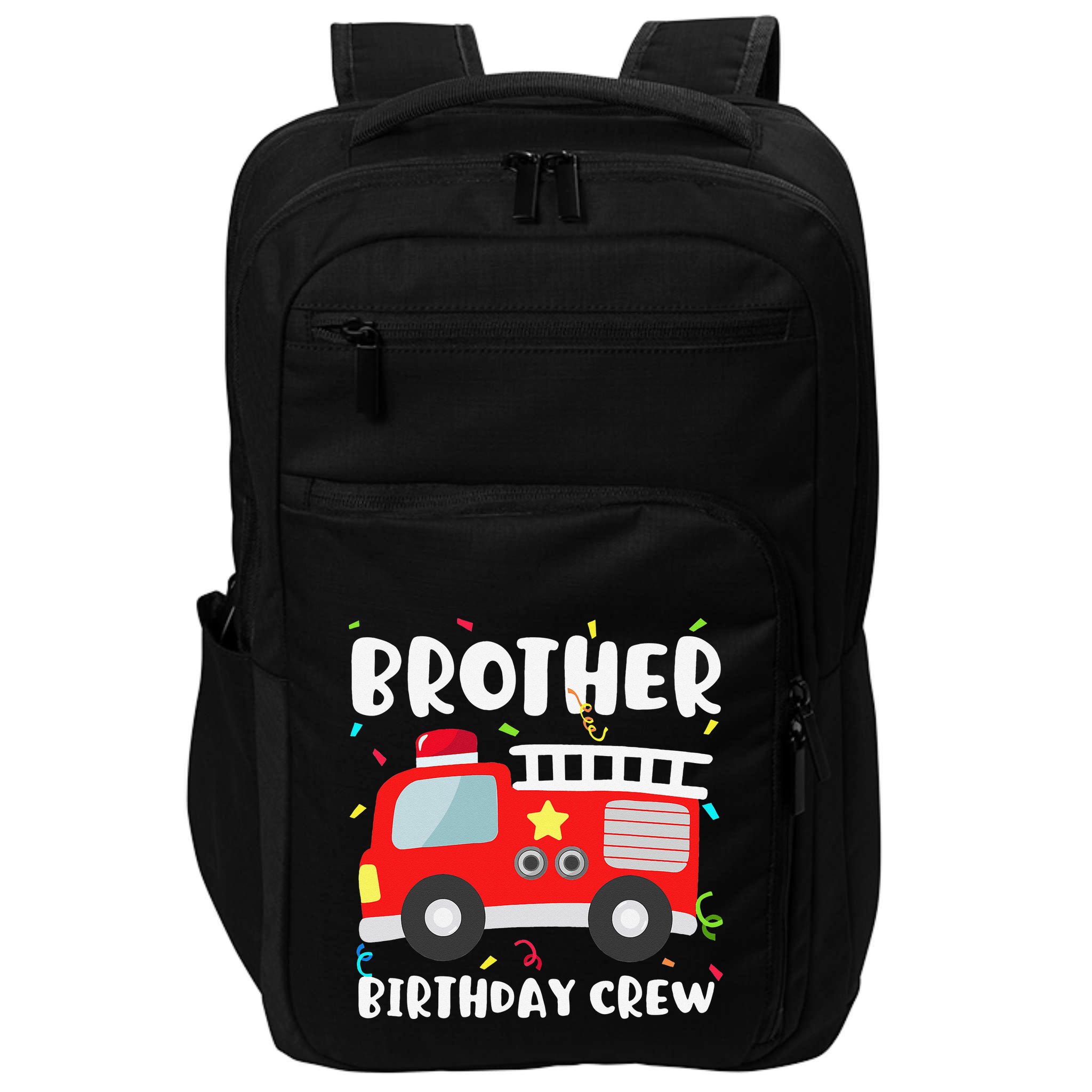 Brother Birthday Crew Fire Truck Party Firefighter Impact Tech Backpack