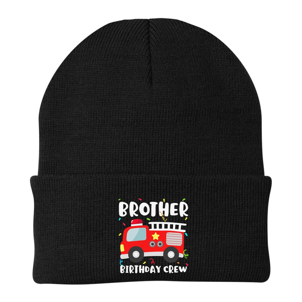 Brother Birthday Crew Fire Truck Party Firefighter Beanie