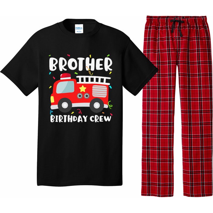 Brother Birthday Crew Fire Truck Party Firefighter Pajama Set