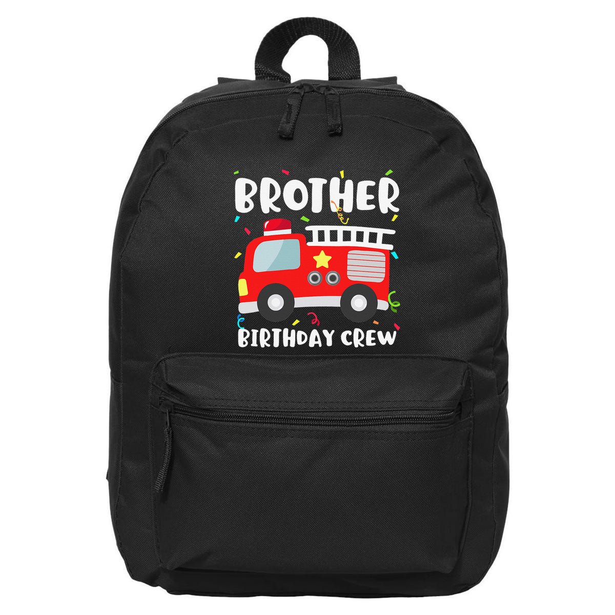 Brother Birthday Crew Fire Truck Party Firefighter 16 in Basic Backpack