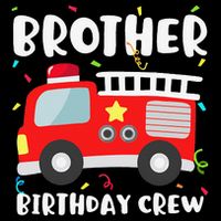 Brother Birthday Crew Fire Truck Party Firefighter 16 in Basic Backpack