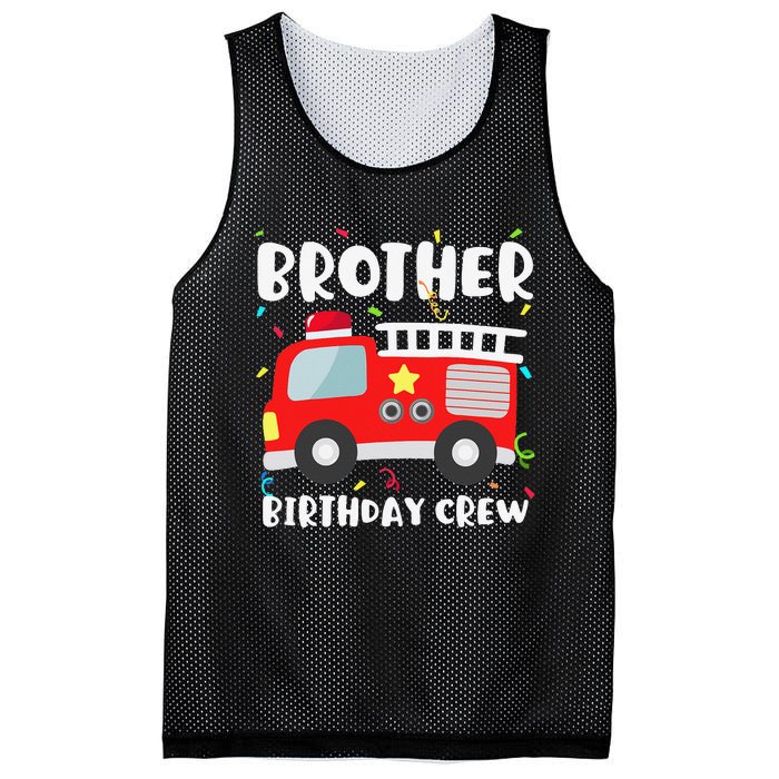 Brother Birthday Crew Fire Truck Party Firefighter Mesh Reversible Basketball Jersey Tank