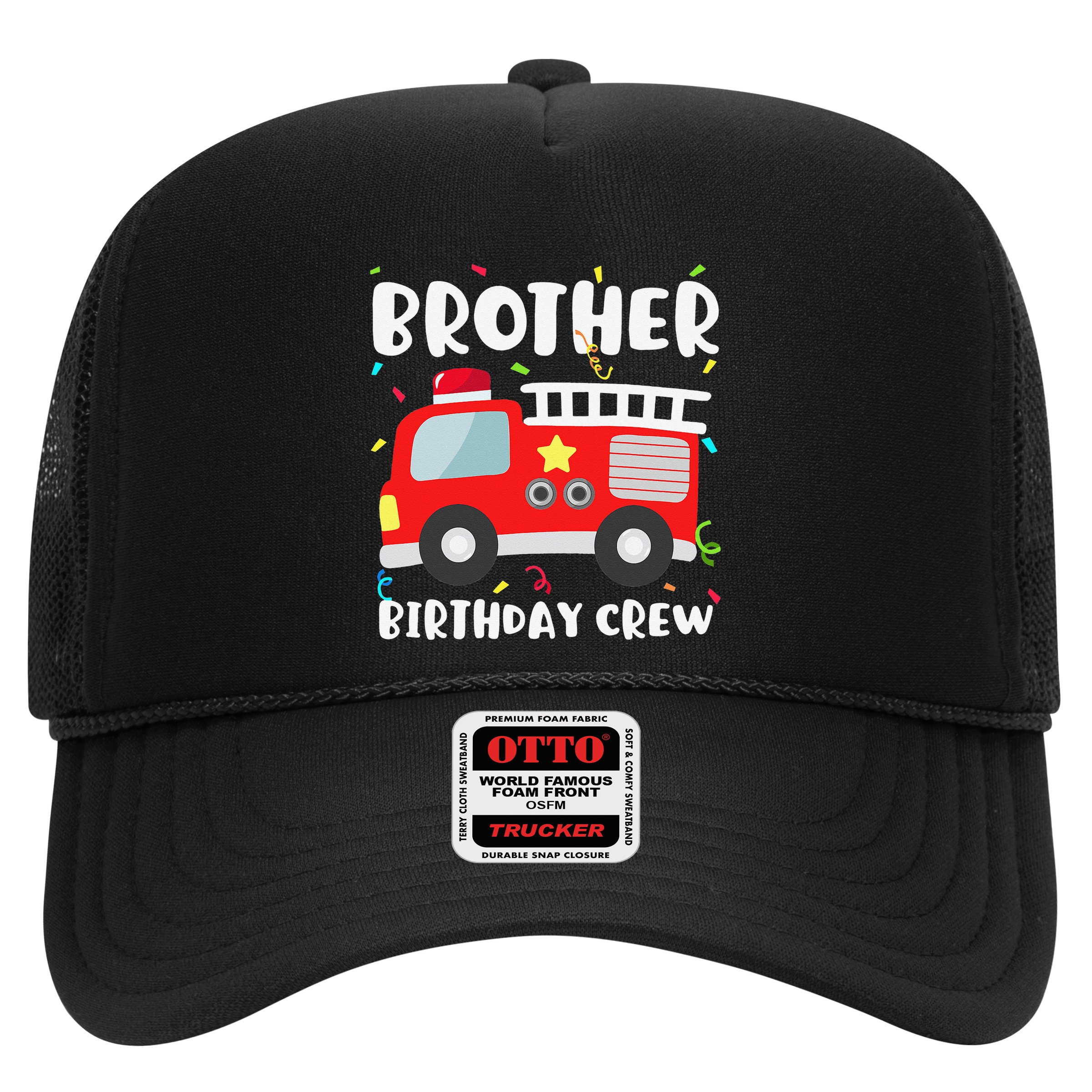 Brother Birthday Crew Fire Truck Party Firefighter Hat