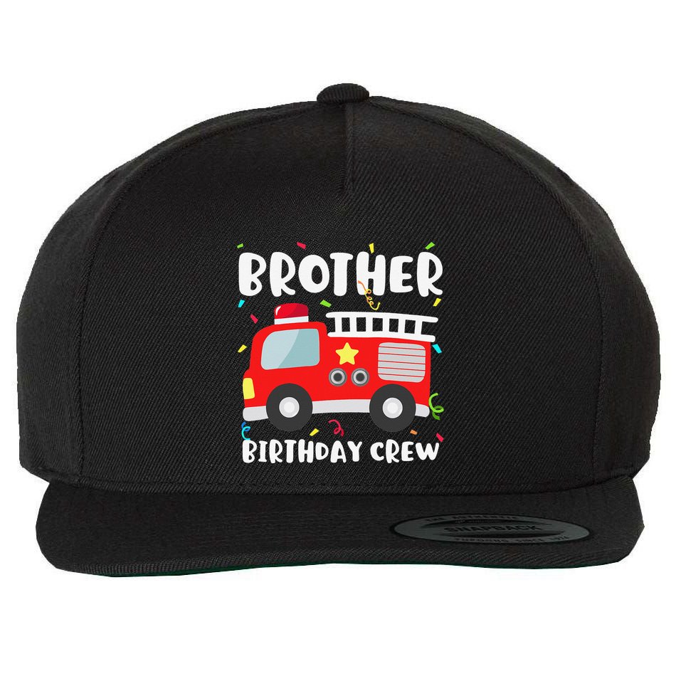 Brother Birthday Crew Fire Truck Party Firefighter Wool Snapback Cap