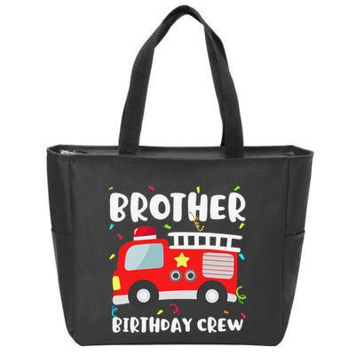 Brother Birthday Crew Fire Truck Party Firefighter Zip Tote Bag