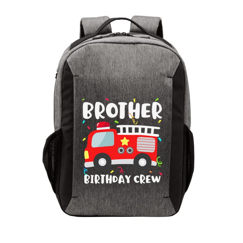 Brother Birthday Crew Fire Truck Party Firefighter Vector Backpack