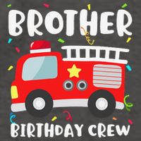 Brother Birthday Crew Fire Truck Party Firefighter Vector Backpack