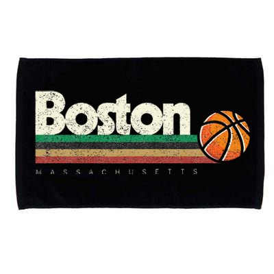 Basketball Boston City Bball Retro Stripes Microfiber Hand Towel