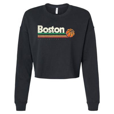 Basketball Boston City Bball Retro Stripes Cropped Pullover Crew